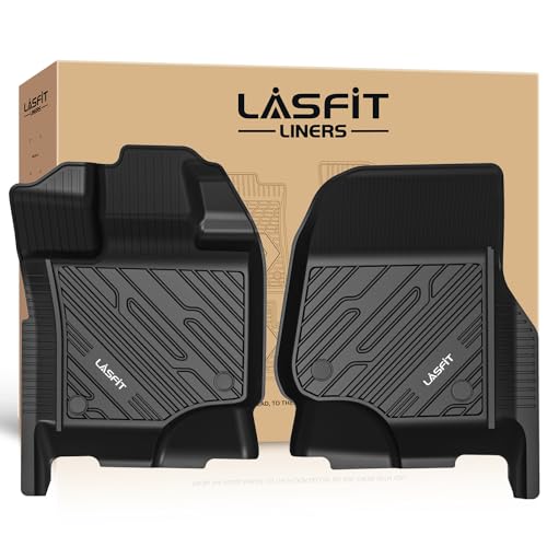 LASFIT Front Floor Mats for Ford F-150 2015-2026 | F150 Lightning 2022-2025 SuperCrew & Super Cab Carpet Floor All Weather Car Liners TPE Truck Mats-First Row Only, 2pcs Black - style: 1) F-150 SuperCrew&Super Cab| 15-26 | 1st Row Bucket Only