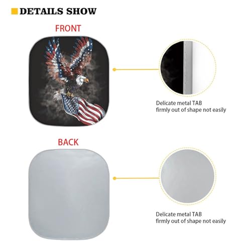 AFPANQZ Car Windshield Sun Shades Foldable Storage Sunshades UV Protection Folding Sun Blocks Universal Fit for Auto Car Vans Truck American Flag with Eagle Car Deocr Sunshade - color: American Flag with Elgle