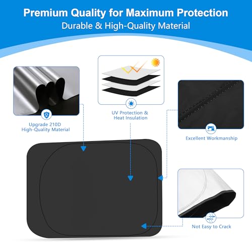 Side Window Sun Shade for 2017-2022 Fo-rd F250 F350 Super Duty, Super Crew Cab 4Door Pickup, Foldable Window Sunshade Sun Visor Protector, Side Window Shades Blocks UV Rays Heat, Pack of 4 - size: Silver & Black-Fit 2017-2022 Ford F250 F350