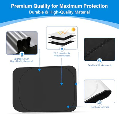 Rear Side Window 2nd Row Sunshade for 2017-2022 Fo-rd Super Duty F250 F350, Super Crew Cab 4Door, XL XLT Lariat King Ranch, Platinum Pickup, Foldable Window Sun Shades Sun Visor, Pack of 2 - size: Silver & Black-Fit 2017-2022 Ford F250 F350 Rear