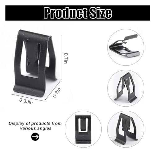 20PCS Car Metal Retainer Clips, Front Console Dashboard Metal Retainer, Car Console Trim Retainer Clip, Automotive Universal Dashboard Retainer Replacement Interior Accessories (Black) - color: 20PCS