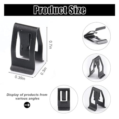 20PCS Car Metal Retainer Clips, Front Console Dashboard Metal Retainer, Car Console Trim Retainer Clip, Automotive Universal Dashboard Retainer Replacement Interior Accessories (Black) - color: 20PCS