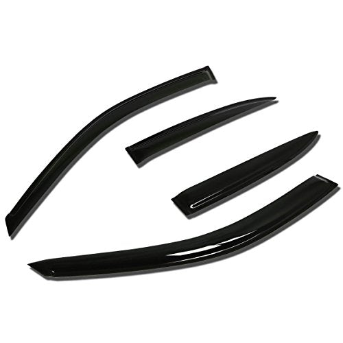Auto Dynasty Window Visors Compatible with 01-05 Honda Civic 4-Door, 4Pcs Front & Rear Tape-On Window Vent Visor Deflectors Rain Guard, Glossy Dark Smoke - size: 01-05 Honda Civic 4-Door