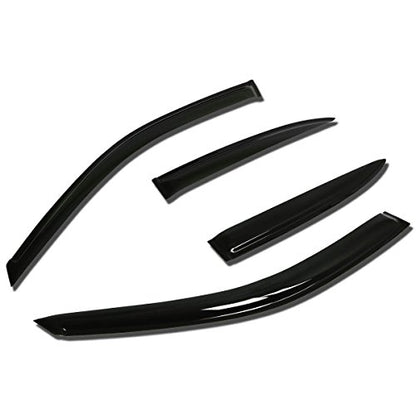 Auto Dynasty Window Visors Compatible with 01-05 Honda Civic 4-Door, 4Pcs Front & Rear Tape-On Window Vent Visor Deflectors Rain Guard, Glossy Dark Smoke - size: 01-05 Honda Civic 4-Door