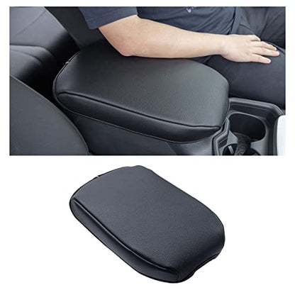 JDMCAR Center Console Armrest Cushion for 2025 Toyota RAV4 Accessories 2024 2023 2022 2021 2020 2019 Leather Middle Console Lid Cover Pad Protector Elbow Arm Rest Covering Car-(Black) - color: Cushion-Black