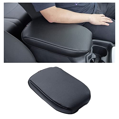 JDMCAR Center Console Armrest Cushion for 2025 Toyota RAV4 Accessories 2024 2023 2022 2021 2020 2019 Leather Middle Console Lid Cover Pad Protector Elbow Arm Rest Covering Car-(Black) - color: Cushion-Black