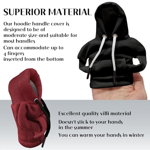 vvag Hoodie Car Gear Shift, Dutch Velvet, Black+Red, Universal Fit Knob Cover, 16 x 11.5cm/6.3 x 4.5inch - color: Black+Red