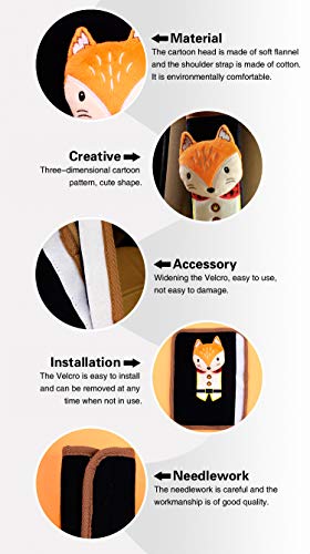 Tianmei 2Pcs Cute Cartoon Doll Styling Car Seat Belt Cover Shoulder Strap Pad (Bear) - color: Bear Navy - 2PCS