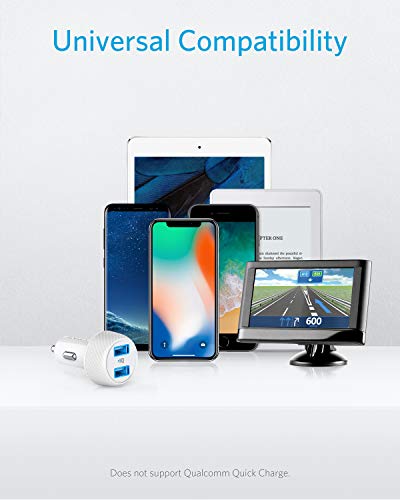Anker 24W Car Charger 2-Port 4.8A Ultra-Compact PowerDrive 2 Elite with PowerIQ Technology for iPhone XS/Max/XR/X/8/7/6/Plus, iPad Pro/Air/Mini, Galaxy Note/S Series, LG, Nexus, HTC and More