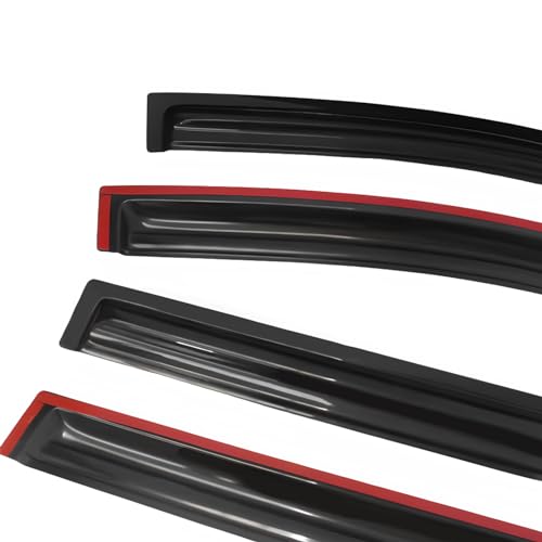 Window Visors Compatible with 2005-2010 Honda Odyssey, Full Set Smoked JDM Stick On by IKON MOTORSPORTS, 2006 - color: Mugen Style Smoke/Tinted