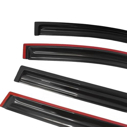 Window Visors Compatible with 2005-2010 Honda Odyssey, Full Set Smoked JDM Stick On by IKON MOTORSPORTS, 2006 - color: Mugen Style Smoke/Tinted