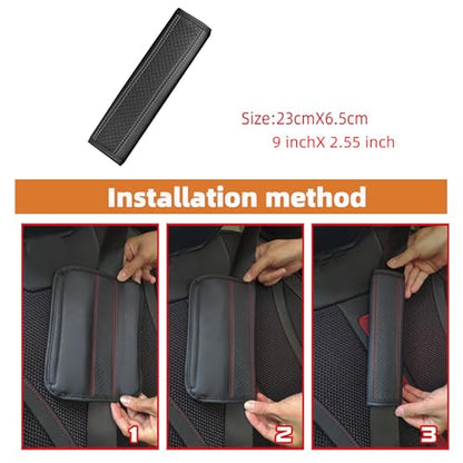 2PCS Car Seat Belt Cover, Soft Shoulder Strap Covers Harness Pads, Safety Leather Seatbelt Comfort Driving Cushion Protect Your Shoulder and Neck Universal for Car, SUV,Truck (Black/Gray) - color: Black/Gray