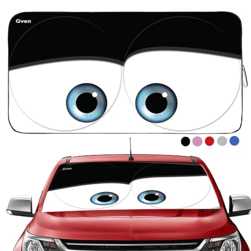 Gven Windshield Sun Shade Universal Fit for Car Window Sunshades Cover Automotive Interior Sun Protector Accessories for Compact& Midsize Sedan,Com& Subcompact SUV,Small Pickup,Wagon (Black, S) - color: Black, size: Small (Universal Fit)