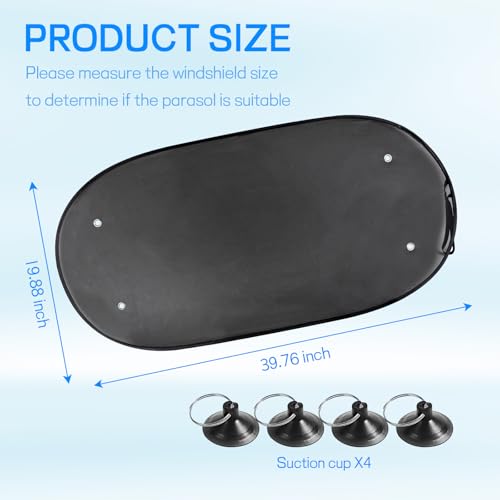 Car Rear Window Sun Shade, 39.76"×19.88" Folding Automotive Windshield Sun Shade with Suction Cup, Universal Rear Facing Car Seats Sunlight Shield Blocker Mesh Cover for Baby Kid Pet