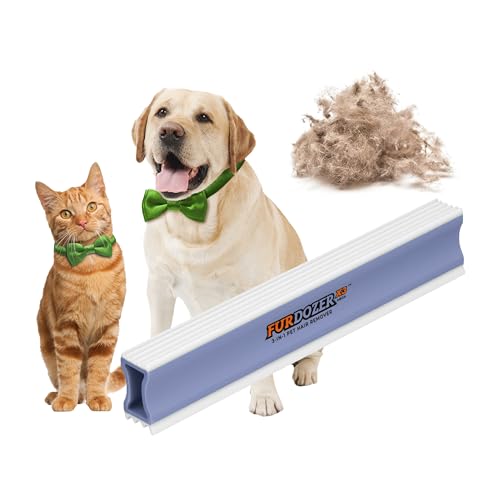FurDozer Pet Hair Remover & Auto Detailing Tools - Cat & Dog Hair Remover for Carpets, Car Interiors, Couches, Bedding, & Pet Furniture (Purple, X3 MEGA - 10" Long) - color: Purple, size: X3 MEGA - 10" Long
