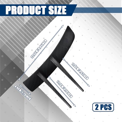 2PCS Car Spoiler Canards Kit, Front Bumper Splitter, Fender Side Vents Stickers Soft Fins Spoiler Kit, Universal Auto Accessories Decoration Strip for Car Body Hood Side Wing (Carbon Fiber) - size: Carbon Fiber