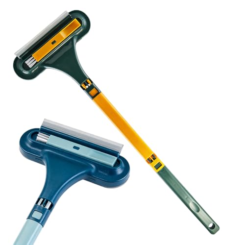 Window Screen Cleaning Brush,2 in 1 Window Screen Cleaner Tool with Squeegee,Mesh Screen Cleaner,Multi-Purpose Cleaning Brush for Patio, Door, Porch Screens (Yellow Green) - color: Yellow Green