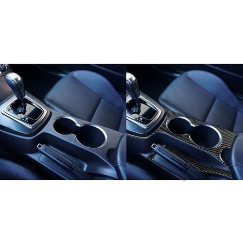 Compatible with Hyundai Genesis Coupe 2013 2014 2015 2016 Cup Holder Panel Central Console Cover Trim Stickers Decals Real Carbon Fiber Car Accessories - color: Cup Holder Trim