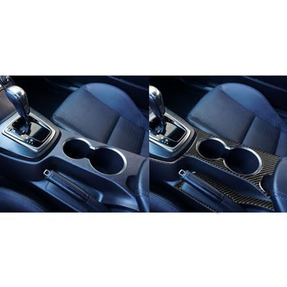Compatible with Hyundai Genesis Coupe 2013 2014 2015 2016 Cup Holder Panel Central Console Cover Trim Stickers Decals Real Carbon Fiber Car Accessories - color: Cup Holder Trim