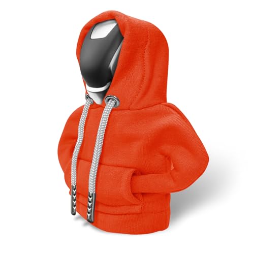 Gear Shift Hoodie, Gear Shift Cover, Funny Car Gear Shift Cover, Automotive Interior Cute Gadgets, Automotive Interior Accessories and Decoration (Orange) - color: Orange