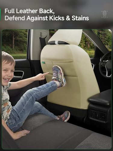 GIANT PANDA Front Seat Covers for Nissan Rogue Altima Sentra Versa Kicks Frontier Murano Pathfinder Maxima,Faux Leather Bucket Seat Cover Fit Nissan Seat Protectors (Beige Diamond) 2-Pack - color: Beige-Diamond