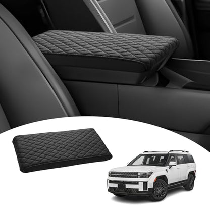 Shademax Custom for 2024 2025 2026 Hyundai Santa Fe Center Console Cover Armrest Cover Santa Fe Hybrid Accessories Arm Rest Cushion Pad Leather Middle Console Cover Armrest Seat Box Protector - size: Size for Hyundai Santa Fe 2024-2026