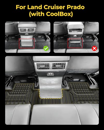 3W Floor Mats & Cargo Liner for 2024-2027 Toyota Land Cruiser Prado, TPE Custom Fit Floor Liner & Trunk Mats 1st &2nd Rows Car Mats & Cargo Mat - style: 7. Land Cruiser|24-27|Floor Mats&Cargo Liner