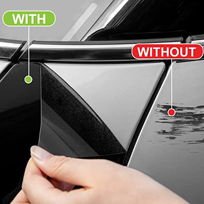 Spurtar Gloss Black Vinyl Wrap 4 Inch x 20ft Air-Release Adhesive Car Vinyl Tape Chrome Delete Wrap Roll DIY Car Exterior Decoration Door Edge Guard Vehicle Detailing Paper 10CM x 6M - size: 4 in x 20 ft