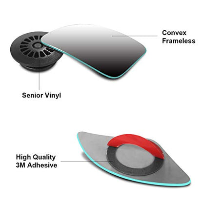 POMFW Rhombus Blind Spot Mirror - 2 Inches HD Glass Frameless Wide Angle Convex Mirror, 360° Adjustable Side Rear View Mirror with 3M Adhesive for Car SUV Truck 2 Pack - style: Fanshaped