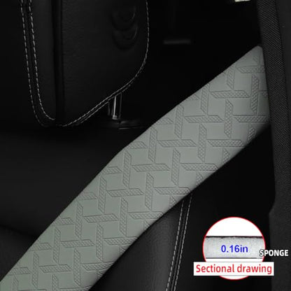 2PCS Extra Long Car Seatbelt Cover, 29.53 inches Soft Leather Vehicle Safety Seat Belt Strap Cushion, Comfortable Auto Shoulder Neck Chest Protection Pads Accessories, Extremely Long (Gray) - color: Gray/29 inches