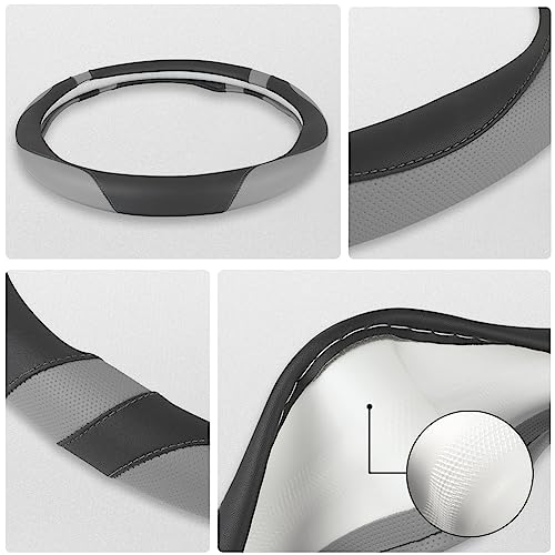 West Llama Customized Auto Car Steering Wheel Cover for Dodge RAM 1500 2500 3500, 15.5-16 inch (Black+Gray-Large Size) - color: A-Black+Gray, size: Large Size (15 ½''-16'')