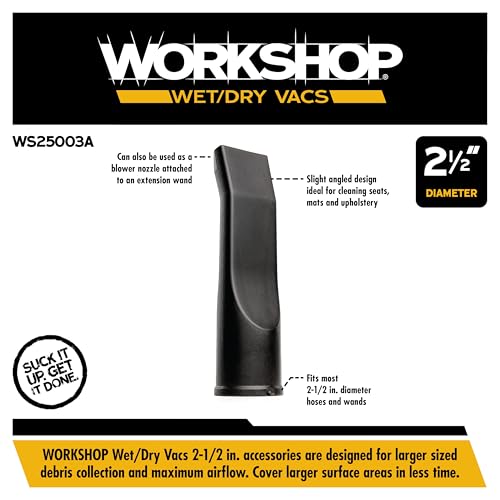 WORKSHOP Wet/Dry Vacs Shop Vacuum Accessories WS25003A Car Nozzle Attachment for Wet Dry Vacuum Cleaners, Fits 2-1/2-inch Extension Wands and Hoses - size: 2-1/2"