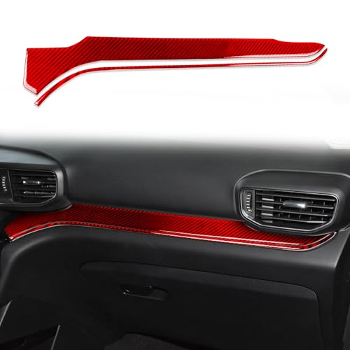 Real Red Carbon Fiber Car Co-Pilot Dashboard Panel Scratch Protector Sticker Auto Interior Trim Compatible with Ford Explorer(U625) XLT/Limited/ST/Platinum/Platinum Hybrid 2020 2021 2022 2023 - color: Co-pilot Dash Panel