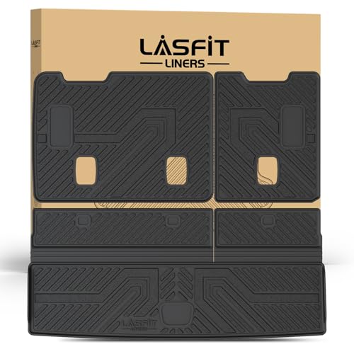 LASFIT Trunk Mat with Backrest Mat 2015-2020 for Chevrolet Chevy Tahoe/GMC Yukon (Only Yukon, Not Fit Yukon XL)/Cadillac Escalade (Only Escalade, Not Fit Escalade ESV), All Weather TPE Custom Fit - size: Cargo Liner for Tahoe/Yukon/Escalade 2015-2020