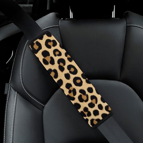 Women's Car Belt Covers, Wild Animal Cheetah Leopard Print Fashion Cushion Pad Car Shoulder Strap Harness Pad - color: Color861