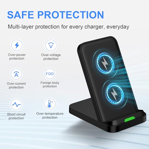 for Google Pixel Wireless Charging Stand for Pixel 10/10 Pro/10 Pro XL/9a/9 Pro/9 Pro XL/8/8 Pro/7/7 Pro/6/6 Pro/5, Android Wireless Phone Charger Fast Charging Station for Samsung S25 Ultra/S24 Plus - color: Black