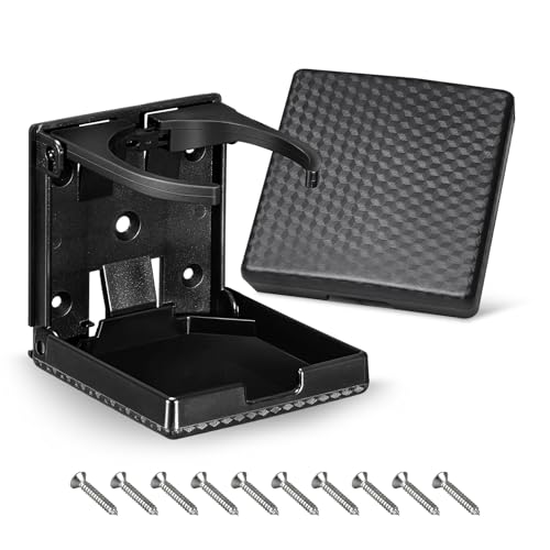 2PCS Boat Cup Holder, Car Folding Drink Holders Wall Mounted Bottle Bracket with Adjustable Arms, Universal Space-Saving Cup Holders with Screws for Trucks RVs Boats Campers