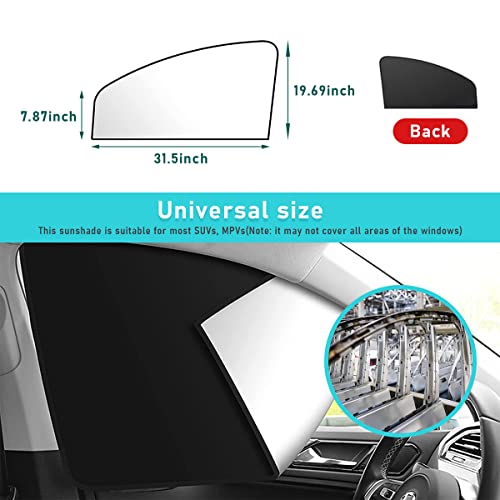 Ziciner Car Window Sun Shade（Only for Metal Frame）, 2 Pcs Auto Side Front Magnetic Windshield Curtains, Sun Heat Blocker and UV Rays Protector, Universal Window Covers for Car (Silver-Front Window) - color: Silver-Front Window
