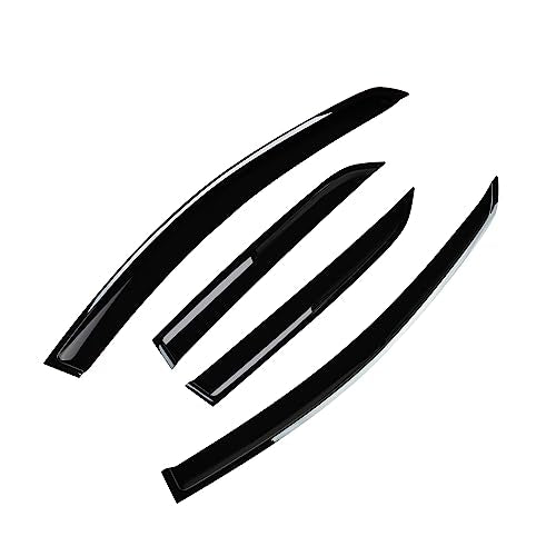 4 Pieces Smoke Tinted Tape-On Side Window Deflectors Rain Guards Designed for 2018-2023 EcoSport - size: 2018-2023 EcoSport