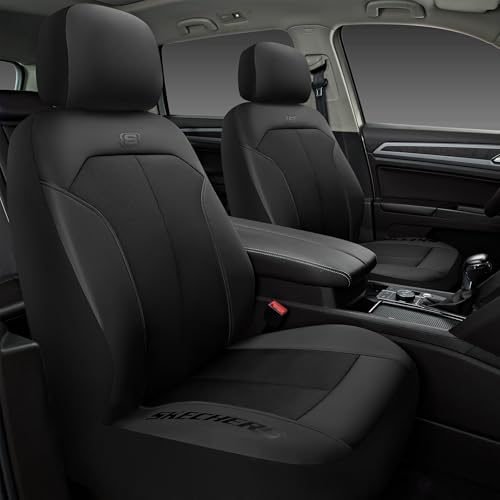 Skechers Car Seat Covers,GOGA Mat Oxford Cloth Seat Covers,Waterproof Car Seat Covers Front Seats,Automotive Universal Fit Seat Cover for Most Cars, Suvs, Trucks,Black - color: Black & Black, size: Two Front