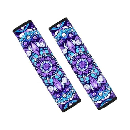 Universal Car Seat Belt Pads Cover,Purpe Mandala Seat Belt Shoulder Strap Covers Harness Pad for Car/Bag,Soft Comfort Helps Protect You Neck and Shoulder from The Seat Belt Rubbing(2 Pack) - color: Purple Mandala