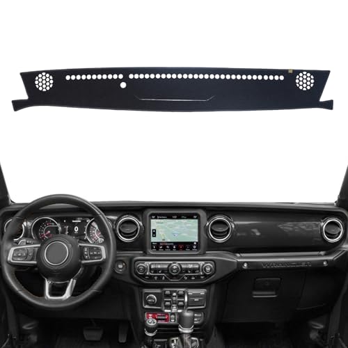 Dashboard Cover Dash Mat Fit for Je-ep Wrangler JL 2023-2018 (for JL Body Code,Without HUD Models),Car Dash Board Mat Anti-Glare Carpet,Non-Slip Pad Sunshield Protector (Black) - color: Black, size: Fit 18-23 Wrangler JL- (Black)
