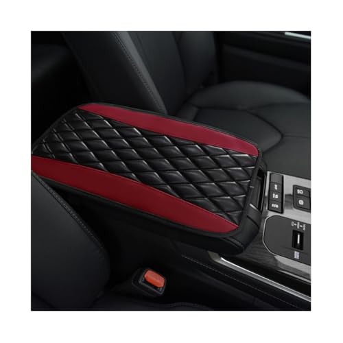 KVAEY Car Center Console Cushion Pad, 12.6 × 7.48 Inches Waterproof Car Armrest Seat Box Cover, PU Leather Armrest Cover Protector for Most Vehicle, Universal Car Interior Accessories (Wine Red) - color: Wine Red