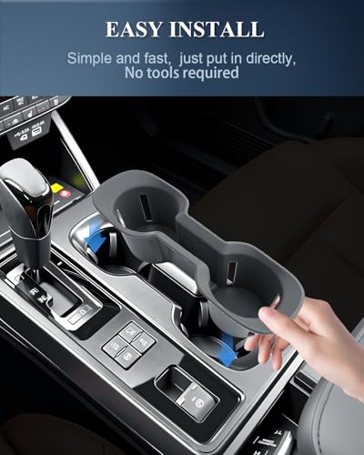 BIBIBO for New 2026 Subaru Outback Cup Holder 2026 Subaru Outback(Premium,Limited,Touring,Wilderness,Limited XT,Touring XT) Silicone Cup Holder Insert Organizer - color: Black-Cup Holder