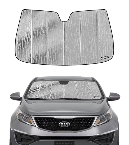 Pigenius Windshield Sunshade for Kia Sportage 2011-2016 with Sunroof, Reversible Silver/Black - size: for Spo-rtage 2011-2016 w sunroof