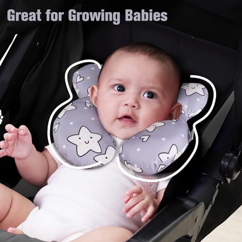 KAKIBLIN Baby Neck Pillow,Upgraded Baby Support Pillow, Head Pillow,Travel Pillow for Car Seat, Stroller, Pushchair,Travel (Star) - color: Star