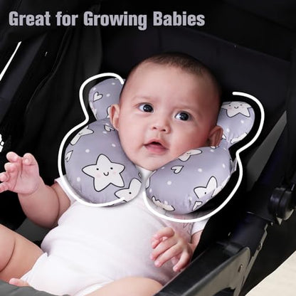 KAKIBLIN Baby Neck Pillow,Upgraded Baby Support Pillow, Head Pillow,Travel Pillow for Car Seat, Stroller, Pushchair,Travel (Star) - color: Star
