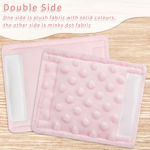 SWESEN Baby Car Seat Belt Covers for Boys and Girls, Carseat Shoulder Padding, Soft Car Seat Neck Cover, Mink Car Seat Straps Shoulder Pads, Solid Colour Stroller Strap Cover for Baby Kids, Pink - color: Pink