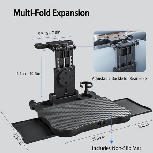 Steering Wheel Tray, Car Food Tray, Car Desk for Laptop, Multipurpose Car Table for Eating & Work, Adjustable Car Tray with Drawer and Anti-Slip Protective Adhesive (26" L x 14" W x 2" H) - size: 26" L x 14" W x 2" H