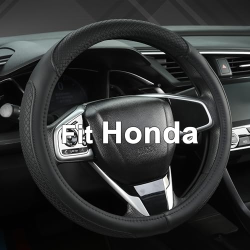 West Llama Customized Auto Car Steering Wheel Cover for Honda Accord Civic CR-V HR-V Pilot Fit Passport Odyssey 14.5-15inch(Black-Standard Size) - color: B-Black, size: Standard size (14 Â½''-15'')